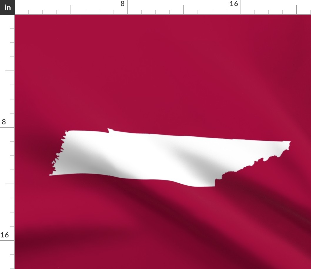 Tennessee silhouette - white on cranberry red