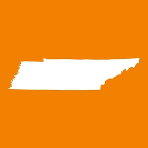 Tennessee silhouette - white on football orange