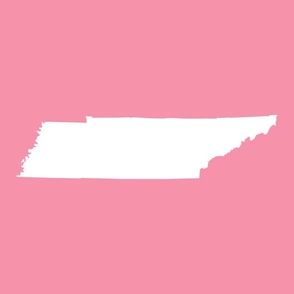 Tennessee silhouette - white on pink