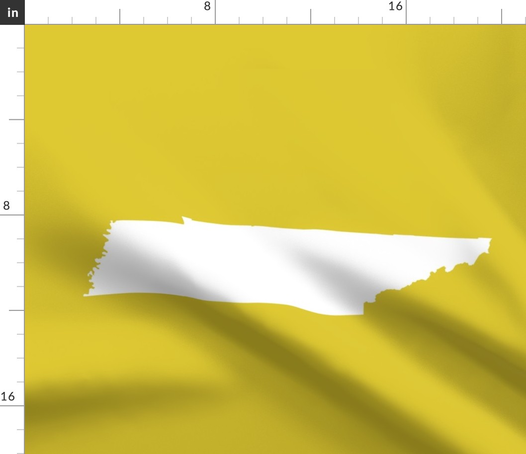 Tennessee silhouette - white on yellow