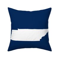 Tennessee silhouette - white on football navy