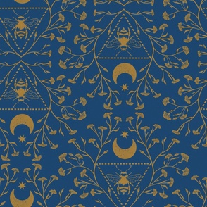 Large - Celestial Bee Gold Navy