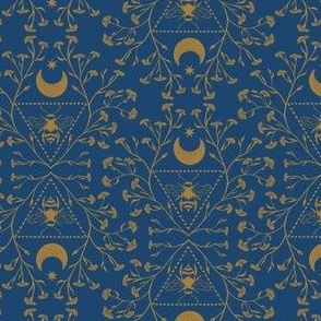 Small - Celestial Bee Gold Navy 