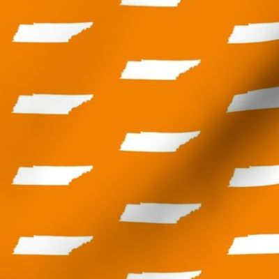 Tennessee silhouette - 2x3" panels, white on football orange