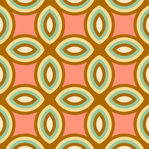 COURTYARD Mediterranean Tile Abstract Geometric in Retro Pink Brown Cream - LARGE Scale - UnBlink Studio by Jackie Tahara