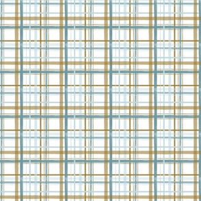 Christmas Plaid Blue Gold