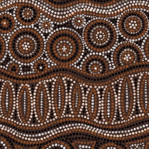 Aussie Tribal Print (rust - bronze - beige - oak brown) 21"