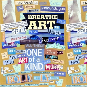 Fat Quarter-Breathe Art word collage