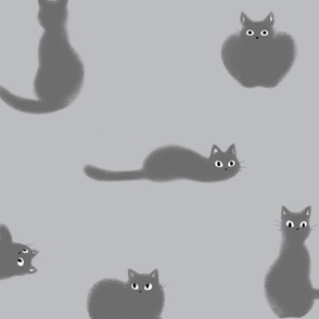 Grey Fluffy Grey Cat | SUPERSIZED (WALLPAPER)