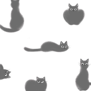 Grey Cat Fabric, Wallpaper and Home Decor | Spoonflower