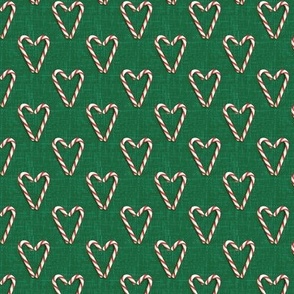 Candy Cane Heart on Green (Extra Small Scale)
