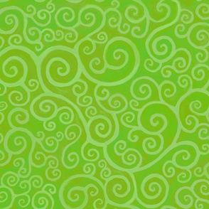 Lime green Celtic spirals large scale 