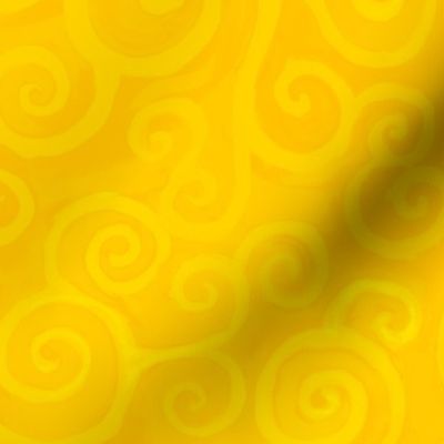 Golden yellow Celtic spirals