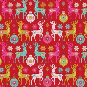 Christmas Joy_red_gold_pink_teal