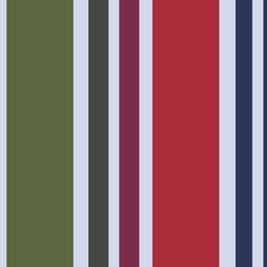 348 - Red/blue/green stripe coordinate - 100 Patterns Project: Jumbo scale for home decor, wallpaper, bed linen