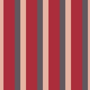 348 - Red, Blush and chocolate brown stripe coordinate - 100 Patterns Project:  jumbo scale for wallpaper, home décor, pet accessories