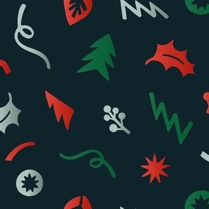 Paper cut Christmas red and green