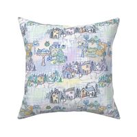 Kids Colorful Winter Holiday Traditions Toile Small