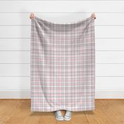 Plaid pink gray white