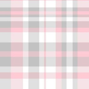 Plaid pink gray white