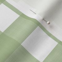 1 1/2" Pea Green on White Cross Hatch Plaid