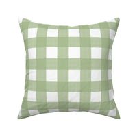 1 1/2" Pea Green on White Cross Hatch Plaid