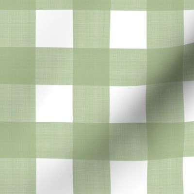 1 1/2" Pea Green on White Cross Hatch Plaid