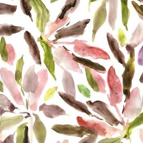 Fall tropical vibes - watercolor leaves - painted leaf foliage - nature loose a015-6