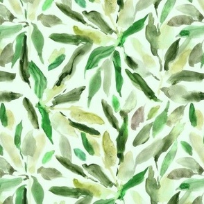 tropical vibes - watercolor leaves - painted leaf foliage - nature loose a015-8