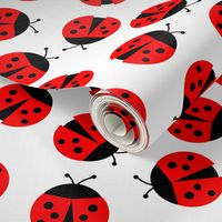 Ditsy Lady Bug Scatter White