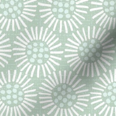 vintage retro daisy celadon large scale by Pippa Shaw