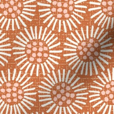 vintage retro daisy rust large scale by Pippa Shaw