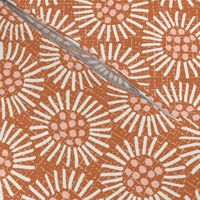 vintage retro daisy rust large scale by Pippa Shaw