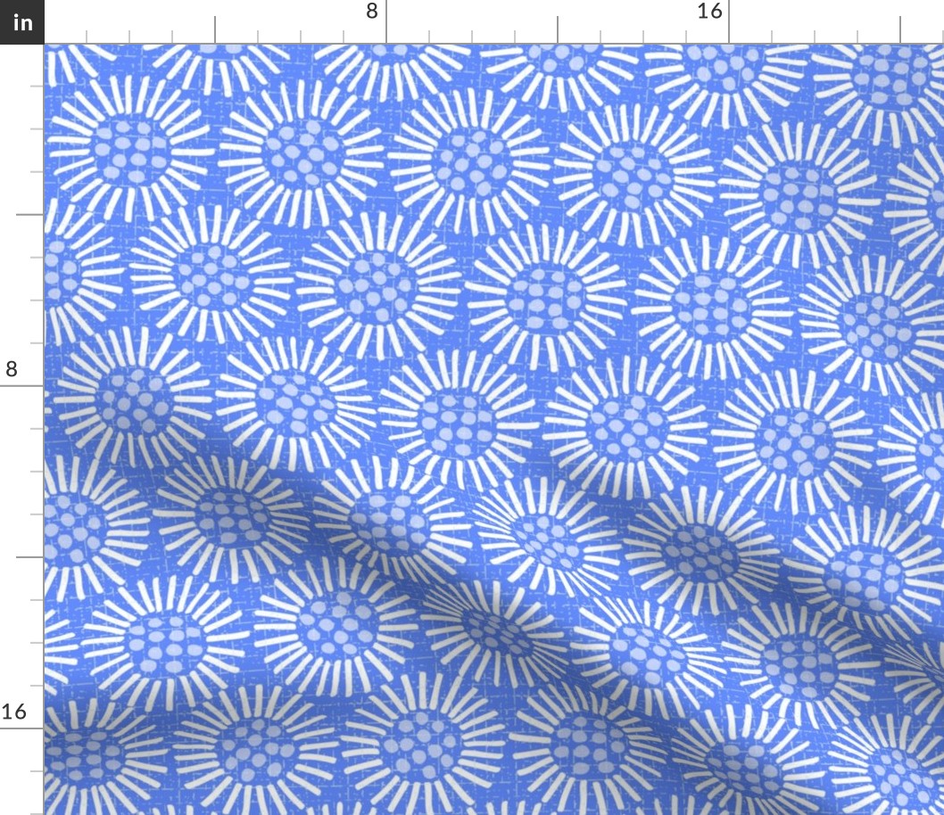 vintage retro daisy blue large scale by Pippa Shaw