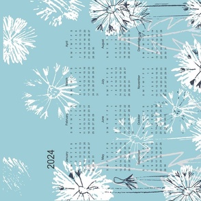 Dandelion flowers calendar 2024
