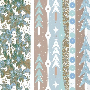 Winter Woodland Wonderland  - Mod Stripe Abstract Toile Christmas - Winter 2021