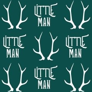2" little man antlers on peacock green