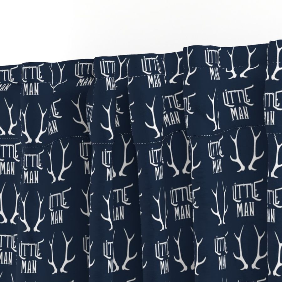 2" little man antlers on dark blue navy