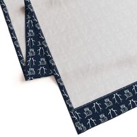 2" little man antlers on dark blue navy