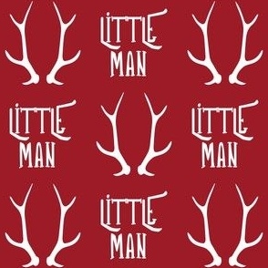 2" little man antlers on raspberry red