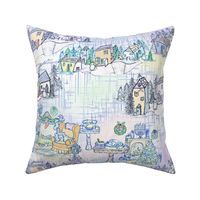  Kids Colorful Winter Holiday Traditions Toile Medium  