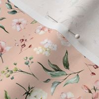 celestial blush ivory floral on copper rose - small