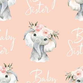 3.5" celestial blush ivory floral elephant baby sister on copper rose