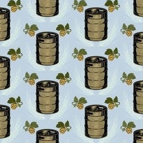Kegs, Hops, and Barley Colorized