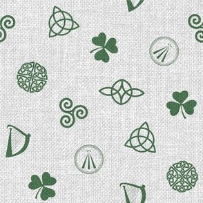 Celtic Symbols (green on textured gray)