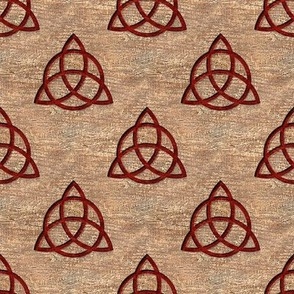 Trinity Knot on wood texture
