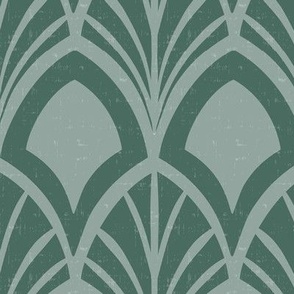 Sanibel - Art Deco Geometric Textured Green Large Scale