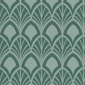 Sanibel - Art Deco Geometric Textured Green Regular Scale