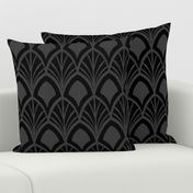 Sanibel - Art Deco Geometric Textured Black Large Scale