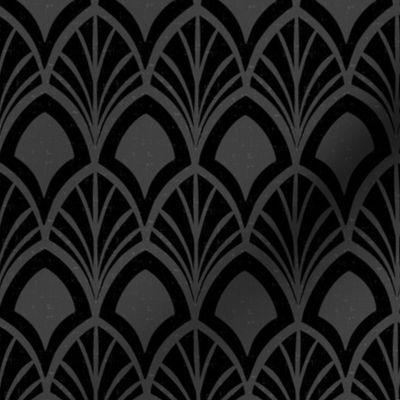 Sanibel - Art Deco Geometric Textured Black Regular Scale